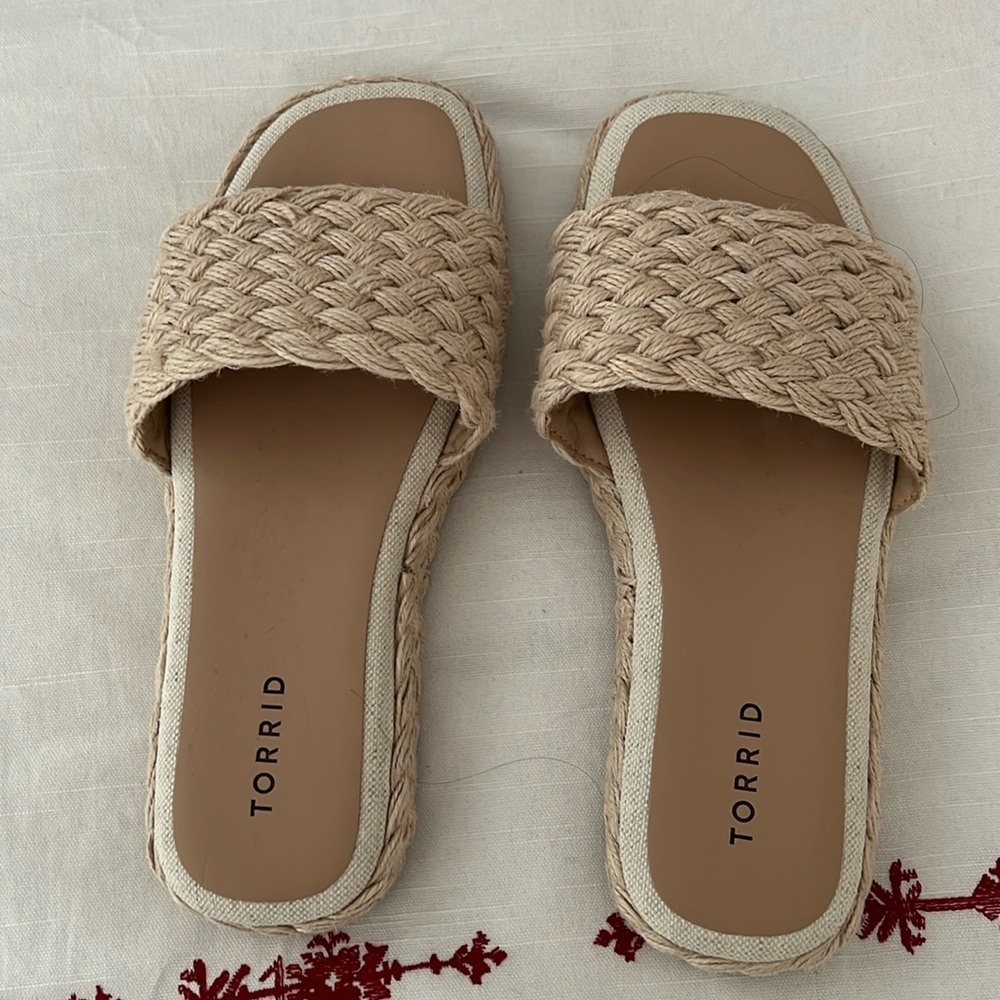 Raffia Platform Slide (WW)